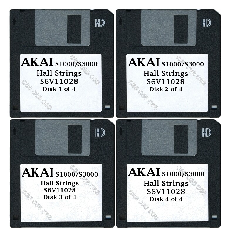 Akai S1000 Set of Four Floppy Disks Hall Strings S6V11028