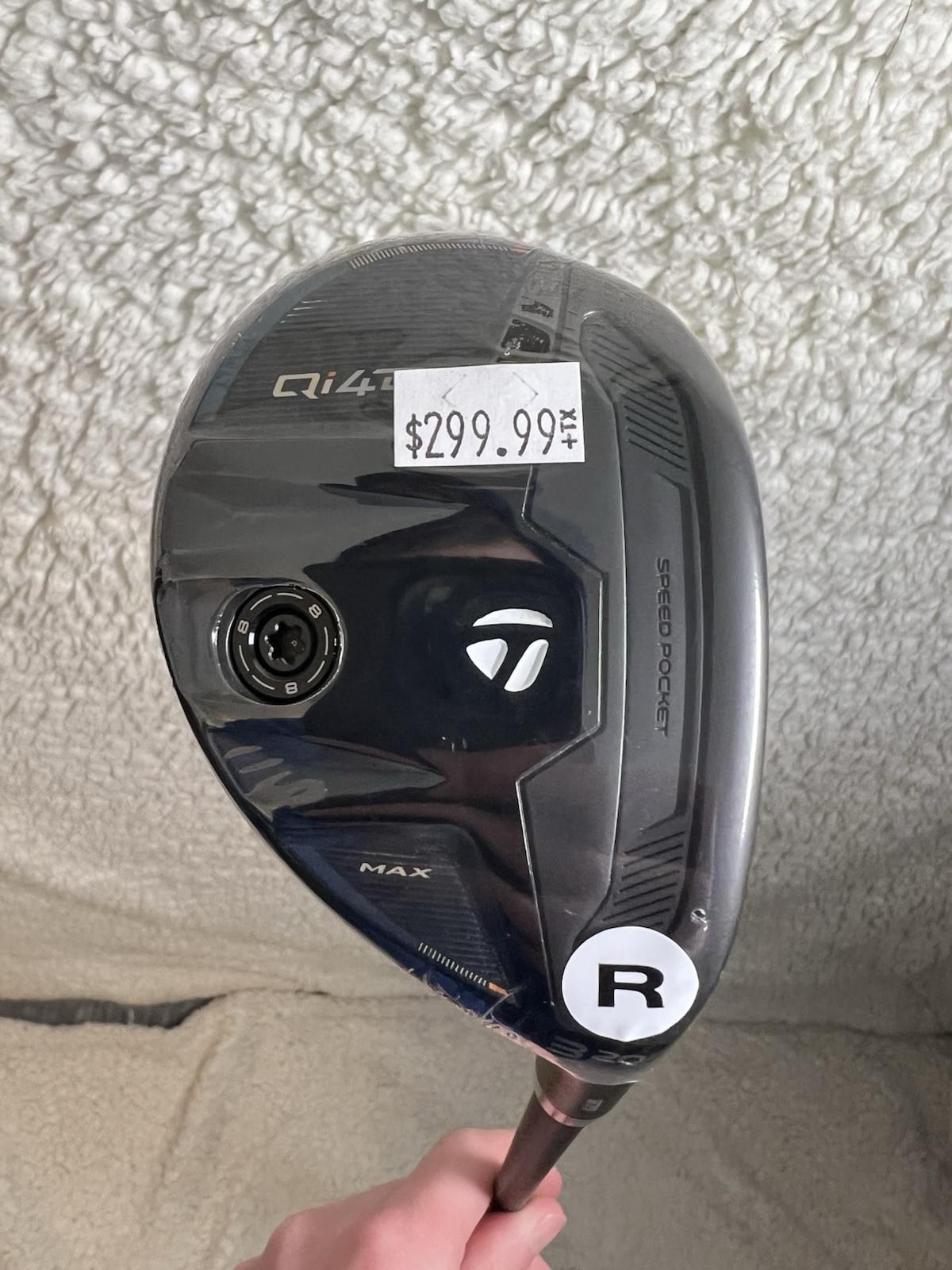 TaylorMade Qi4d MAX Hybrid Golf Club Regular Flex Graphite Black Blue. BRAND NEW