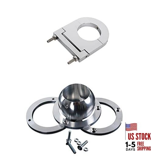 2" Swivel Base Floor Mount & 2-1/2" Chrome Steering Column Drop Combo 