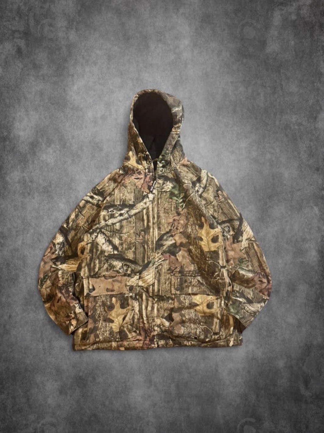 Mossy Oak Camo Hooded Jacket with Black Lining Men’s Size Large