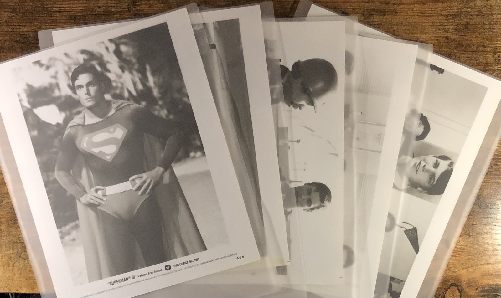 Rare Vintage Superman III 1983 Black And White Photos Lot of 5 Hollywood Actors