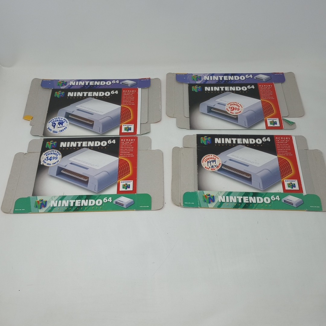 Lot Of 4 OEM Nintendo 64 N64 Memory Card BOXES ONLY SEE PICS