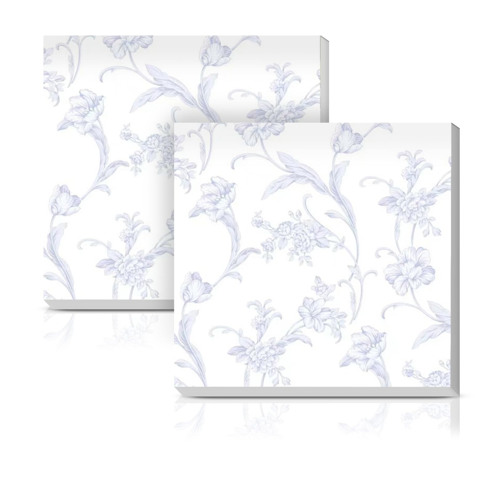 AUEKLLW Sticky Notes 3x3 Inches, 2 Pads 3X3 Blue and White Floral 