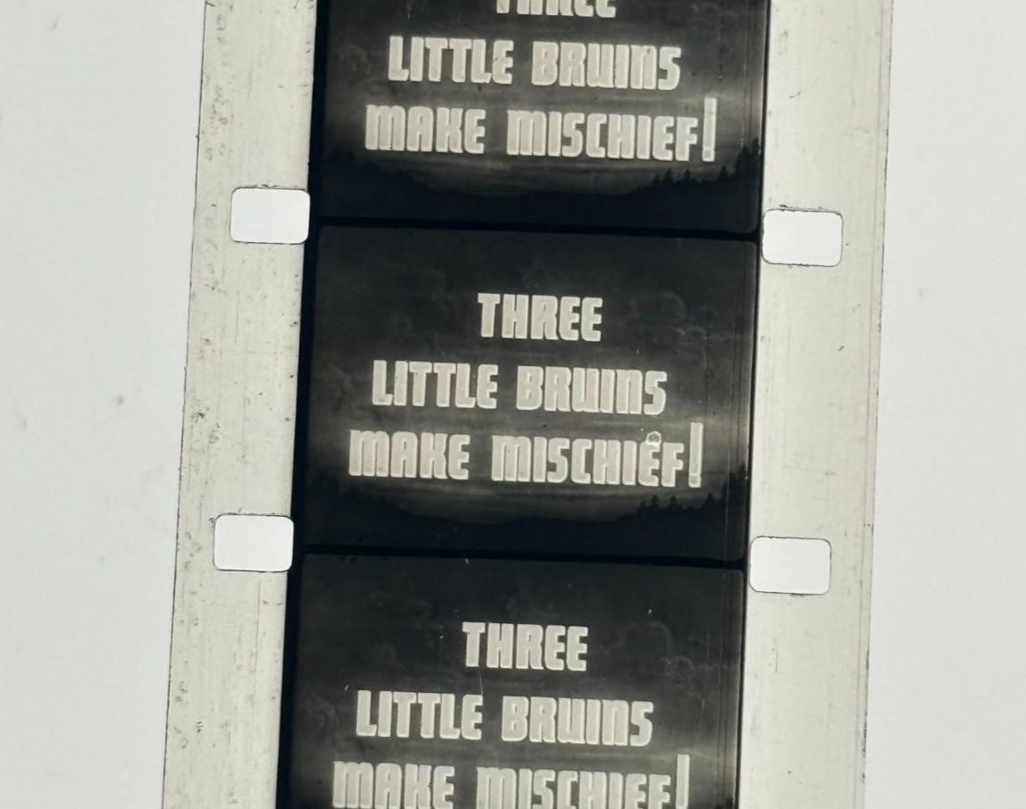 Three Little Bruins Make Mischief 16mm Castle Silent Reel 1947