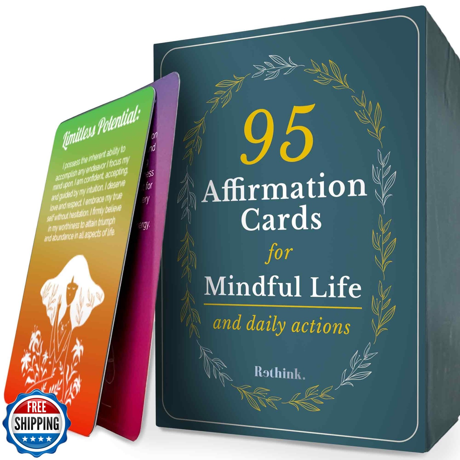 QUOKKA Rethink 95 Positive Affirmation Cards for Mindfulness | In