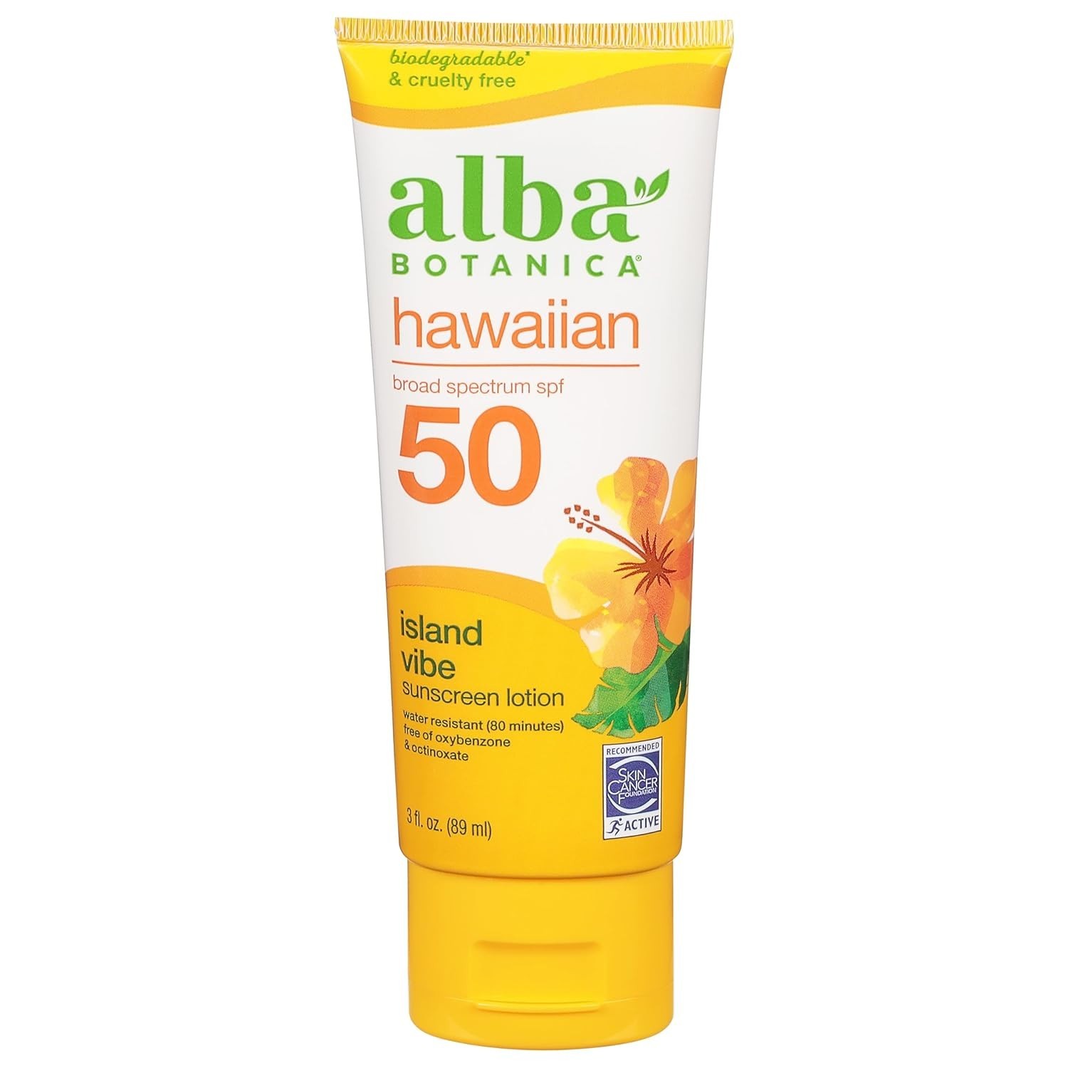 Alba Botanica Sunscreen Lotion, SPF 50, Island Vibe, 3 Oz (Pack of 1)
