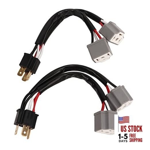 Headlight Splitter Wire, 9003 H4 Wiring Harness Socket Adapter, Male to 