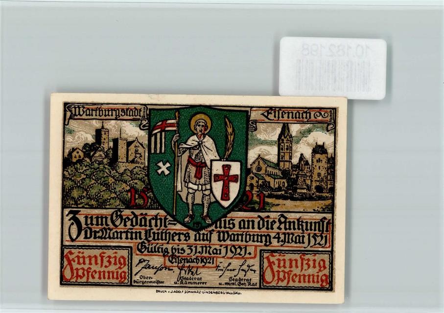10182198 - 5900 Eisenach emergency money Wartburg Martin Luther Eisenach district
