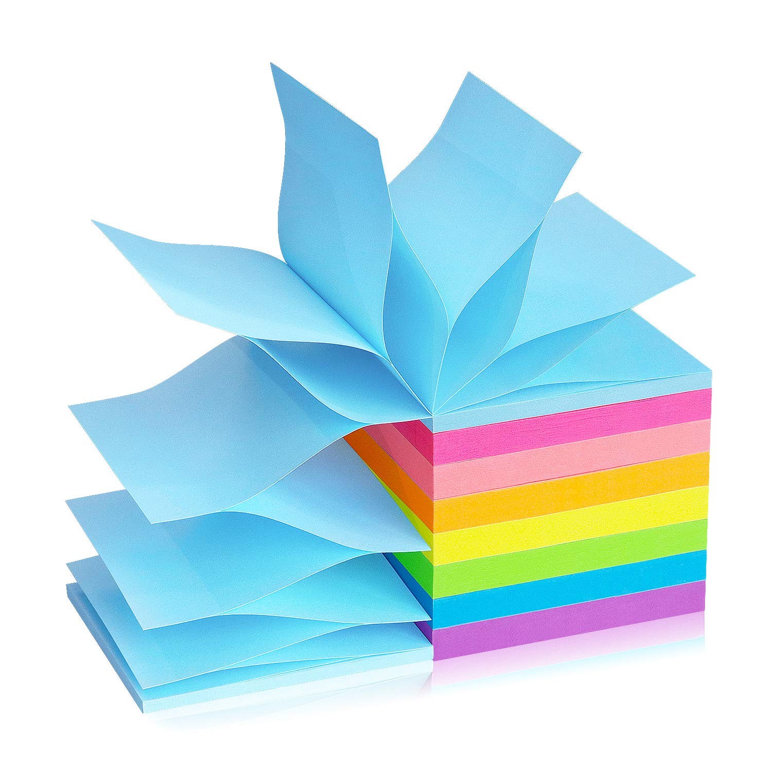 Pop Up Sticky Notes 3x3 inch, 8 Bright Multi 3x3in, 8 Colors 