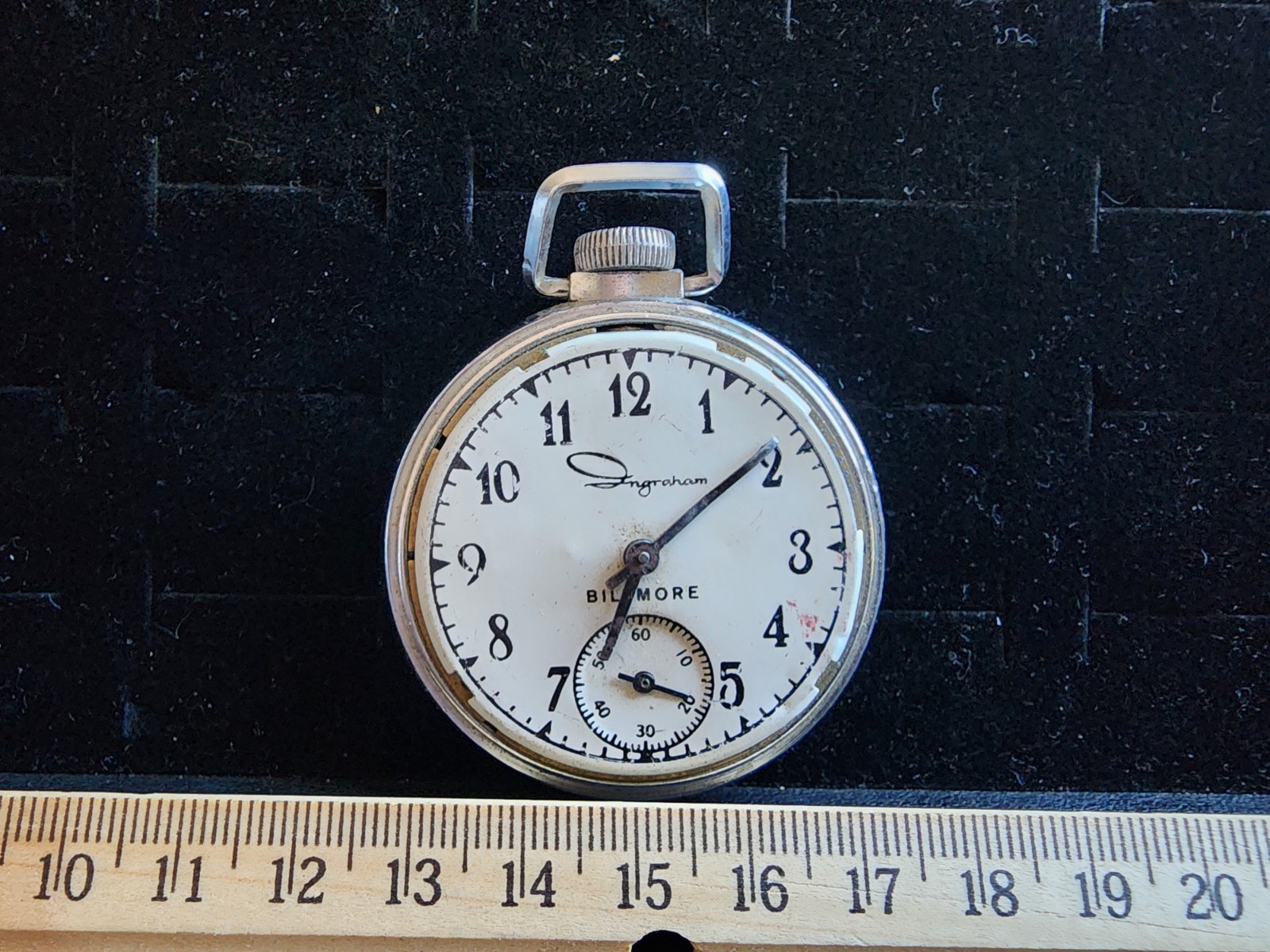 Antique Ingraham Biltmore Pocket Watch Parts Or Repair Item Will Not Wind/Run