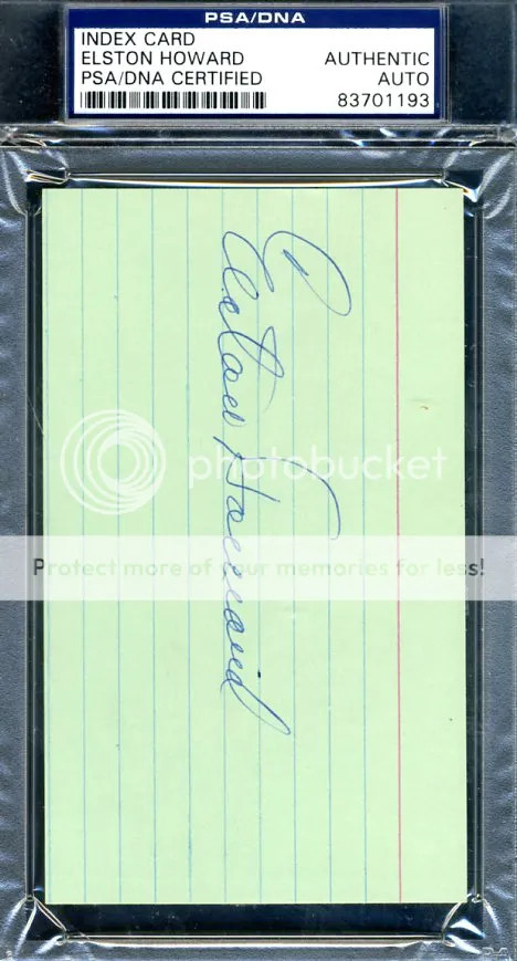 Elston Howard Psa/dna Authenticated Signed 3x5 Index Card Autograph