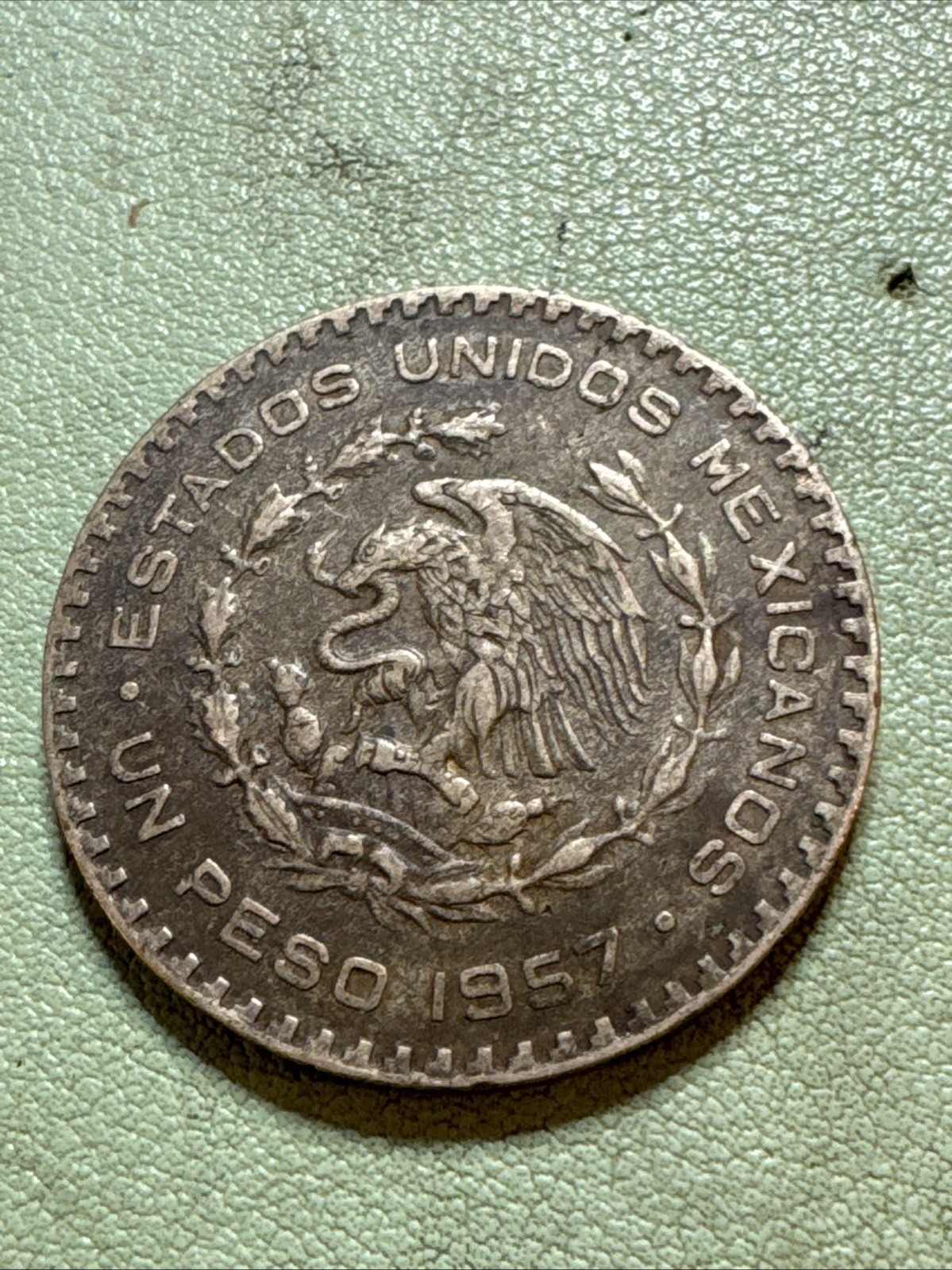 MEXICO - 1 Un Peso 1957 - Jose Morelos - Silver Coin 1st Year