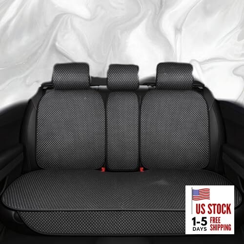  Luxury Breathable Car Seat Cover,Rear Car Seat Protector, Fit Rear Seat Black