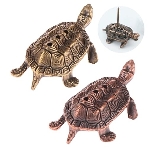 1 PSC Golden Coin Incense Holder for Cones & Sticks, Incense Burner Turtle