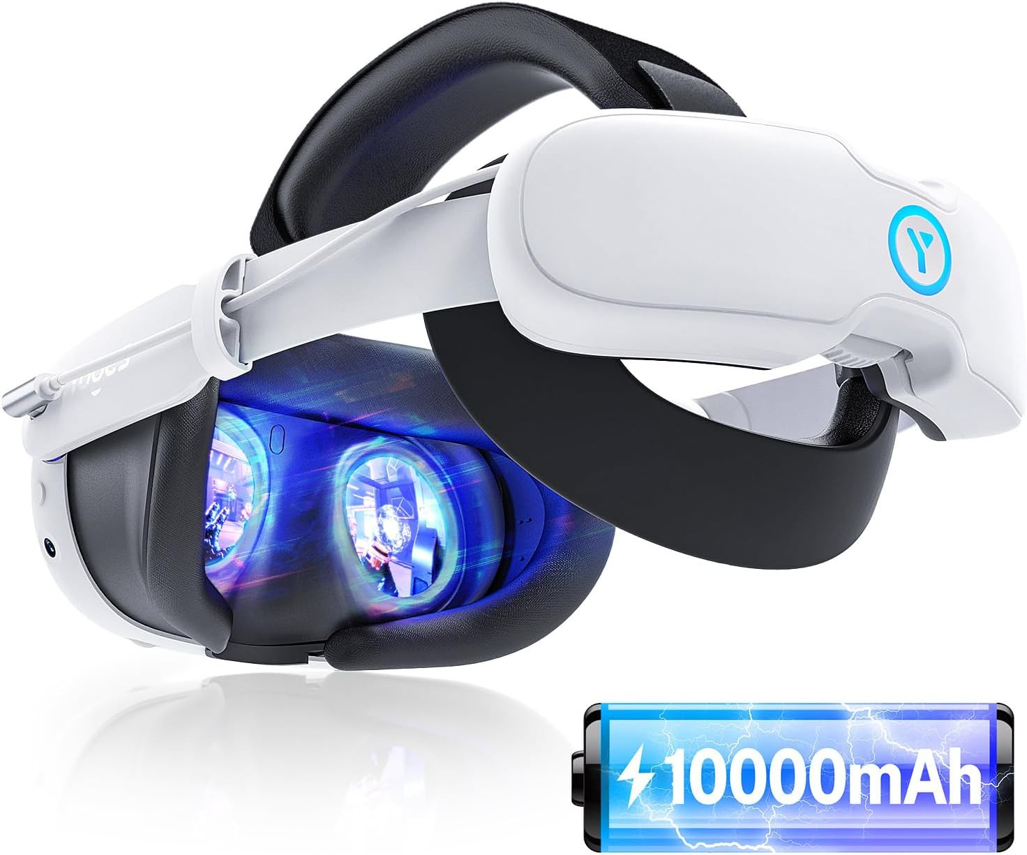 10000Mah Battery Head Strap Compatible with Meta Quest 3S & Quest 3, Detachable