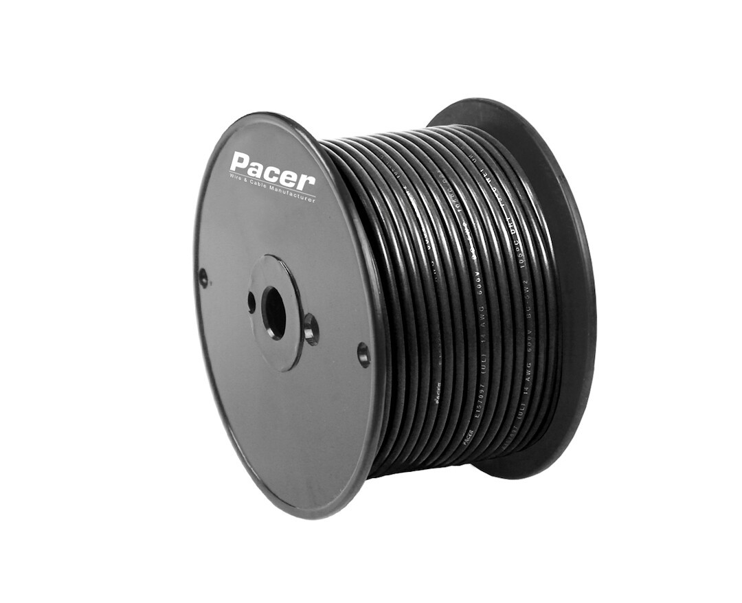 PACER WUL14BK-100 14 AWG UL BK TC WIRE 100FT RL; Stranded Conductor; 14 Gauge;