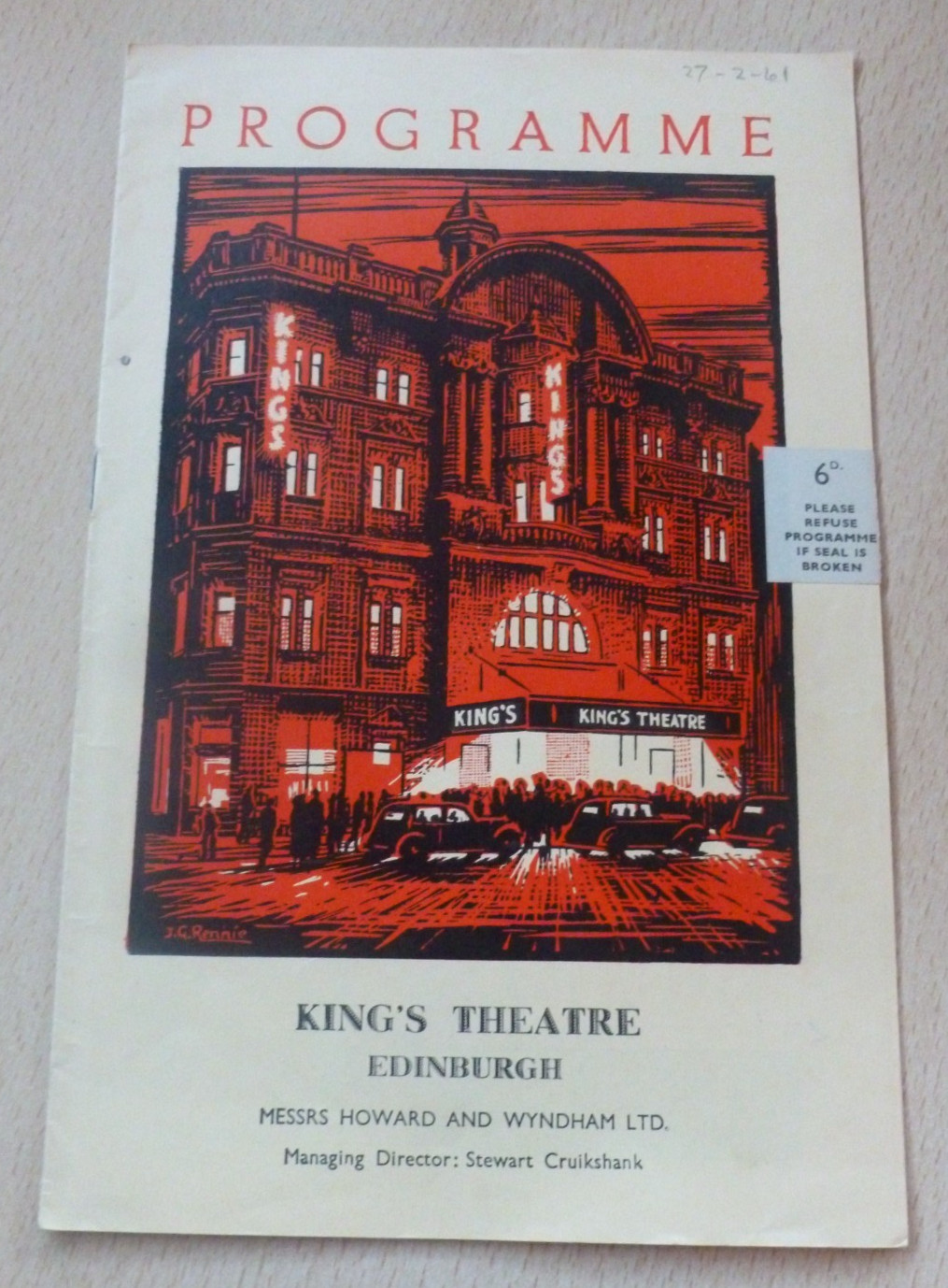Bill Maynard Ronnie Corbett The Art Of Living Edinburgh Theatre Program 1961