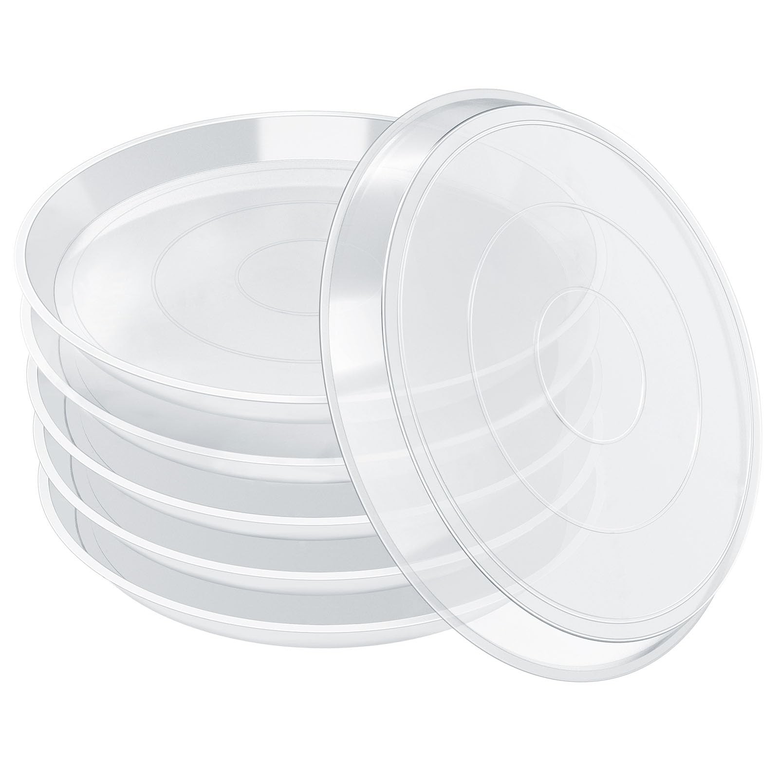 FUIJOL 6 Pack Clear Plant Saucer, Durable Drip Trays 6"-6Pack, 