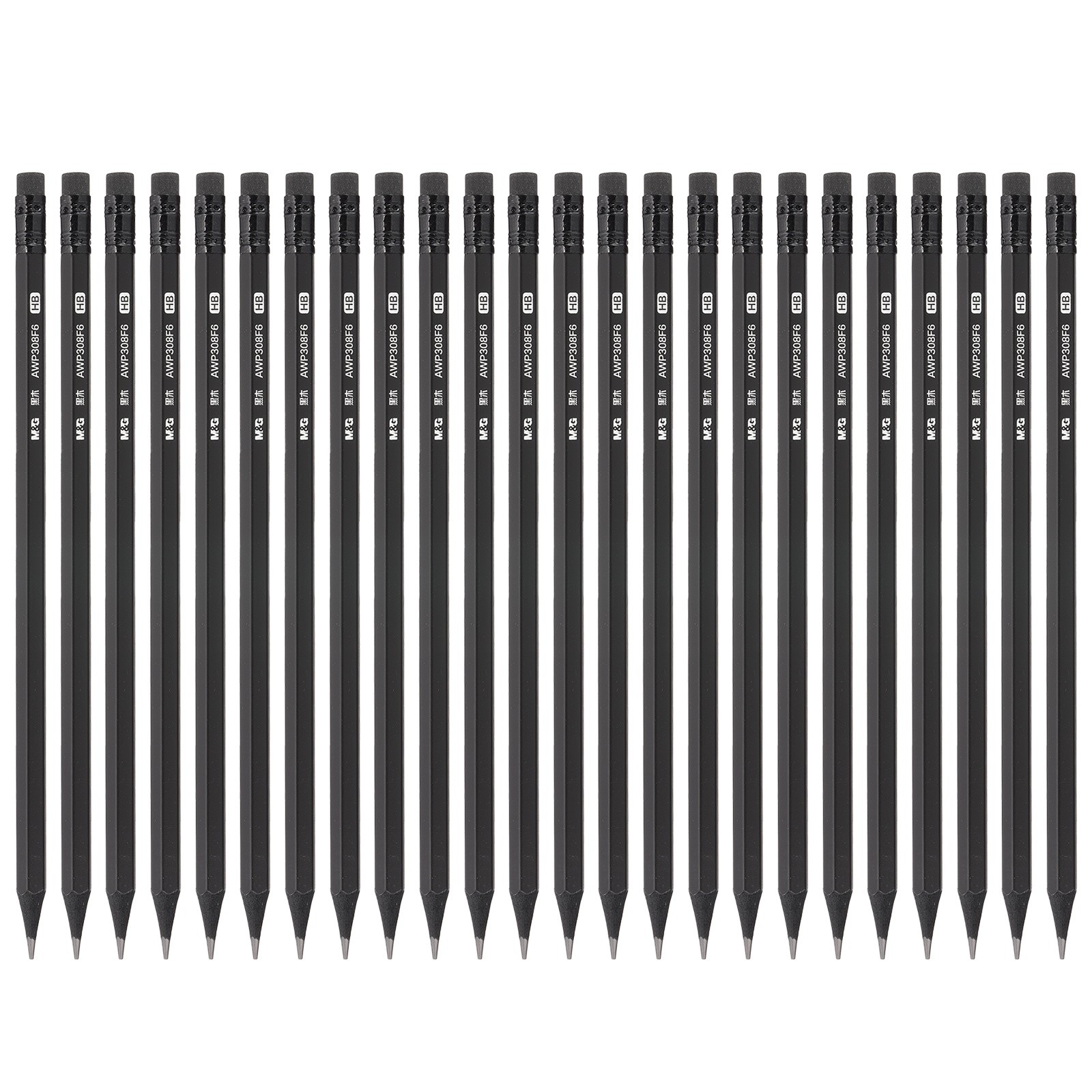 Wooden Hexagon Pencils, 24 Pcs Wood-Cased HB Pencils