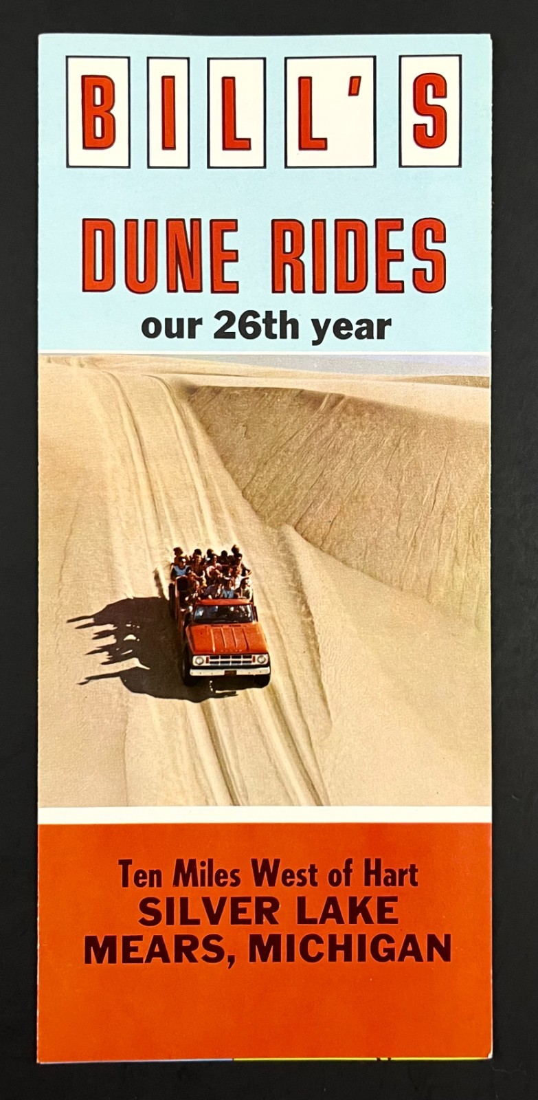 1970s Silver Lake Mears Michigan Bill's Dune Rides Vintage Travel Brochure Map