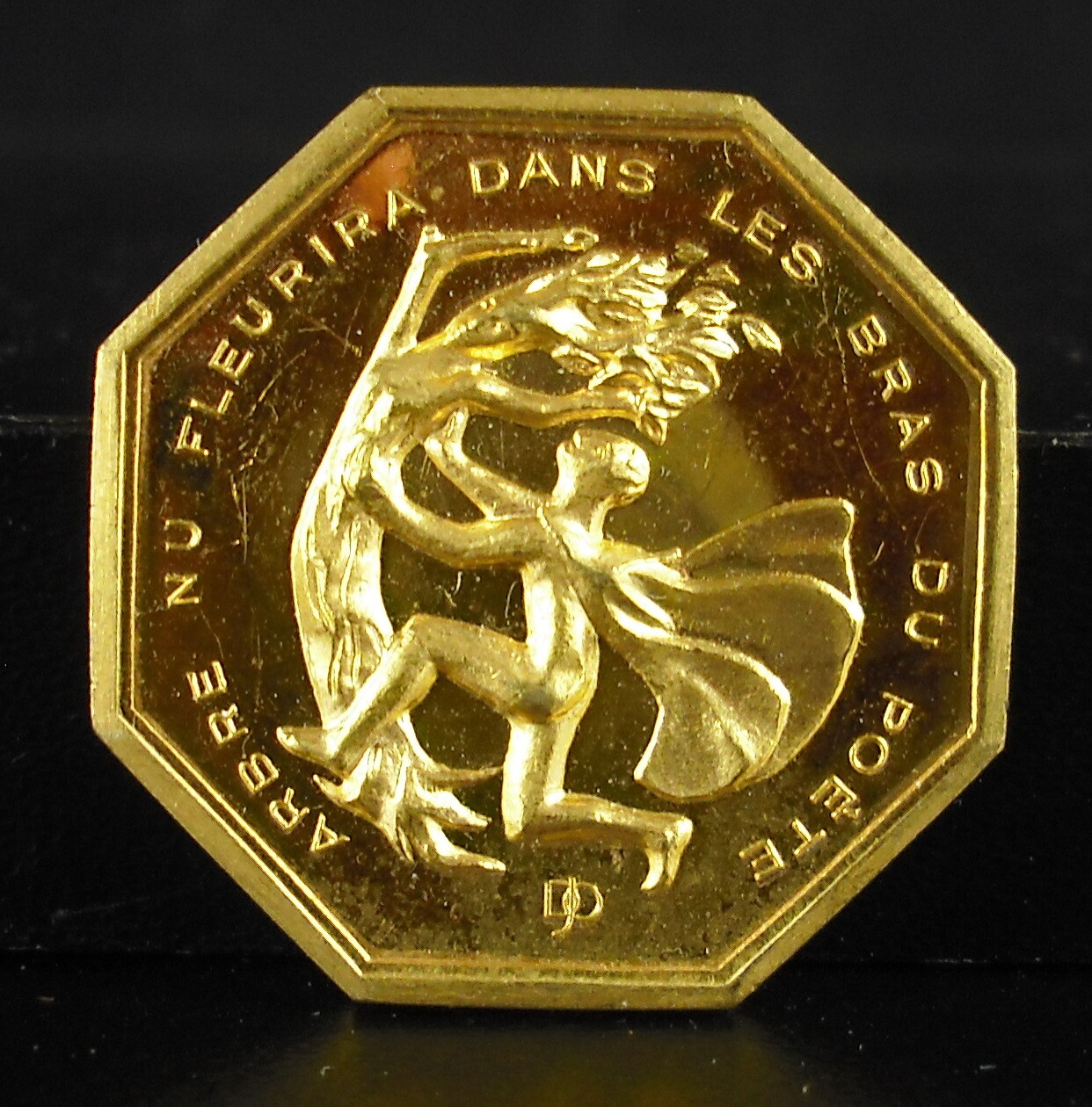 Medal Token Greeting 1970 " Driveshaft Nude Fleurira IN the Arms Poet " Poetry