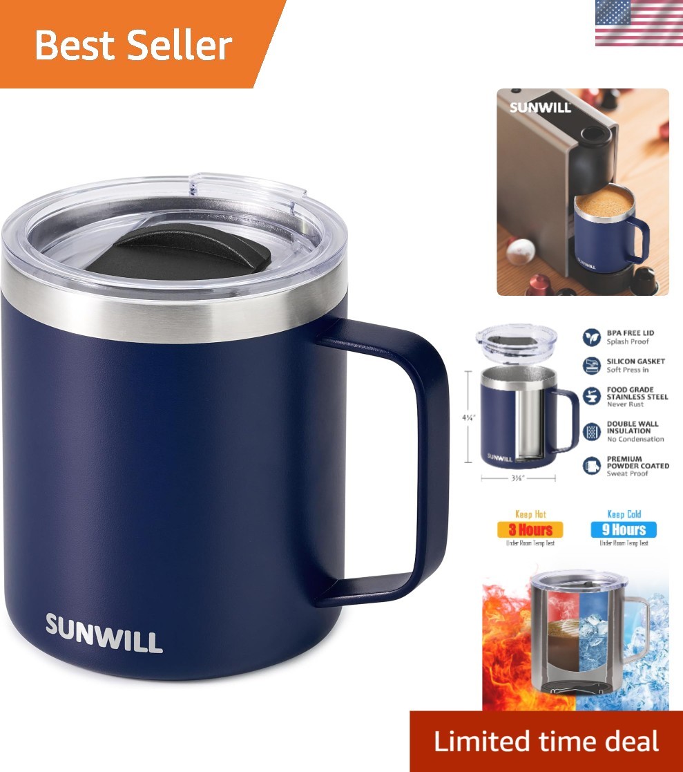 Stainless Steel 14oz Insulated Tumbler for Hot & Cold Drinks - Indoor & Outdoor