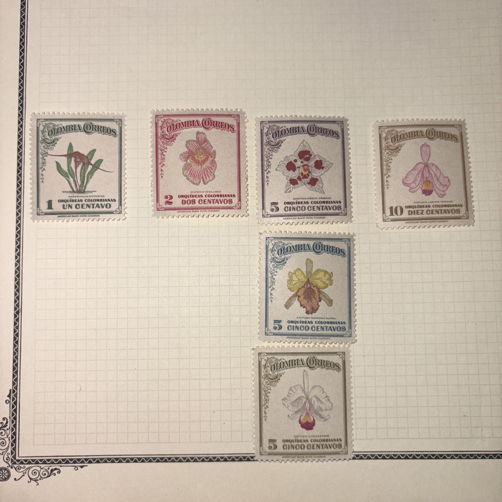 Colombia 546-551, MNH. Michel 500-505. Orchids 1947.