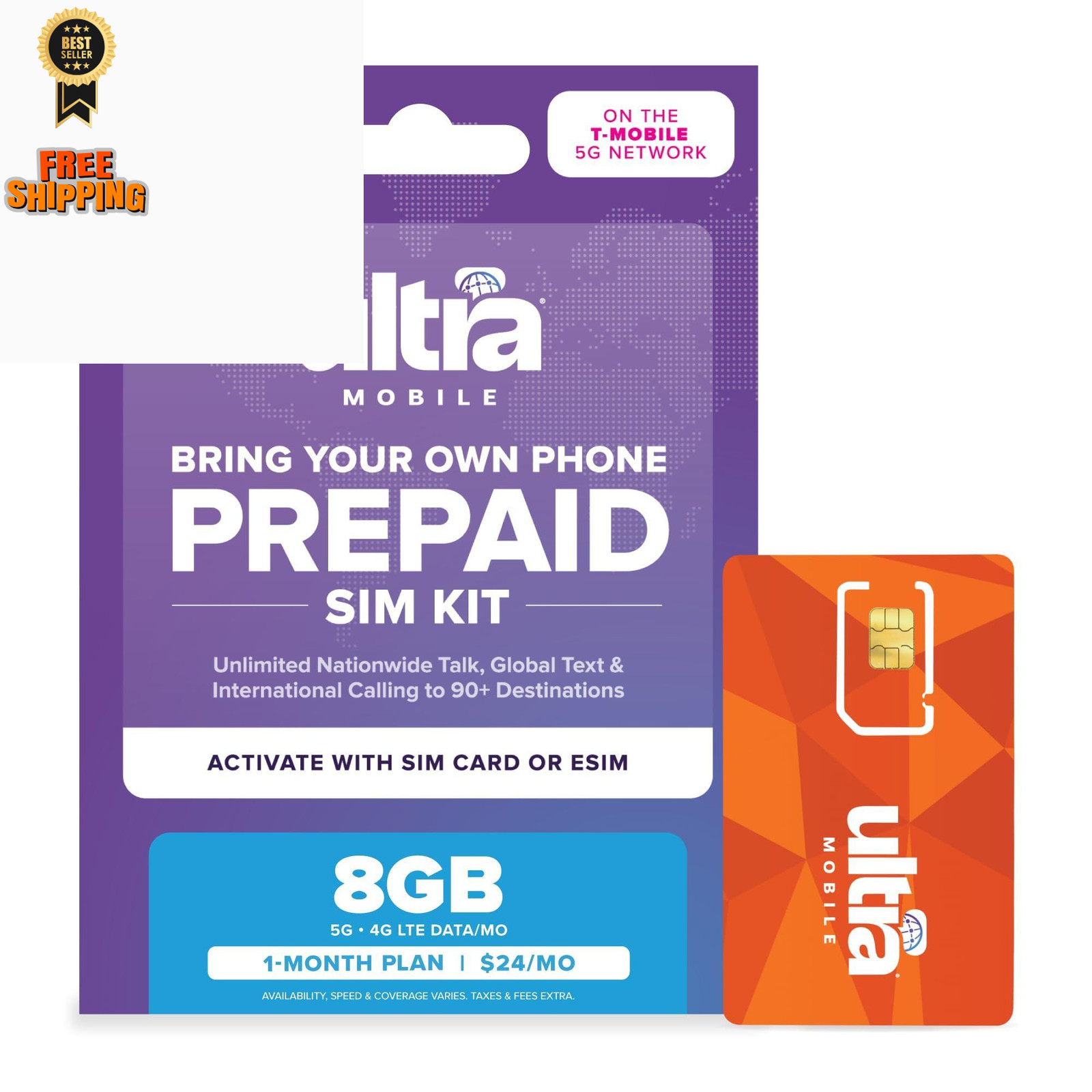 $24/mo. Ultra Mobile Prepaid Phone Plan with Unlimited Talk, Text, & 8GB of... 