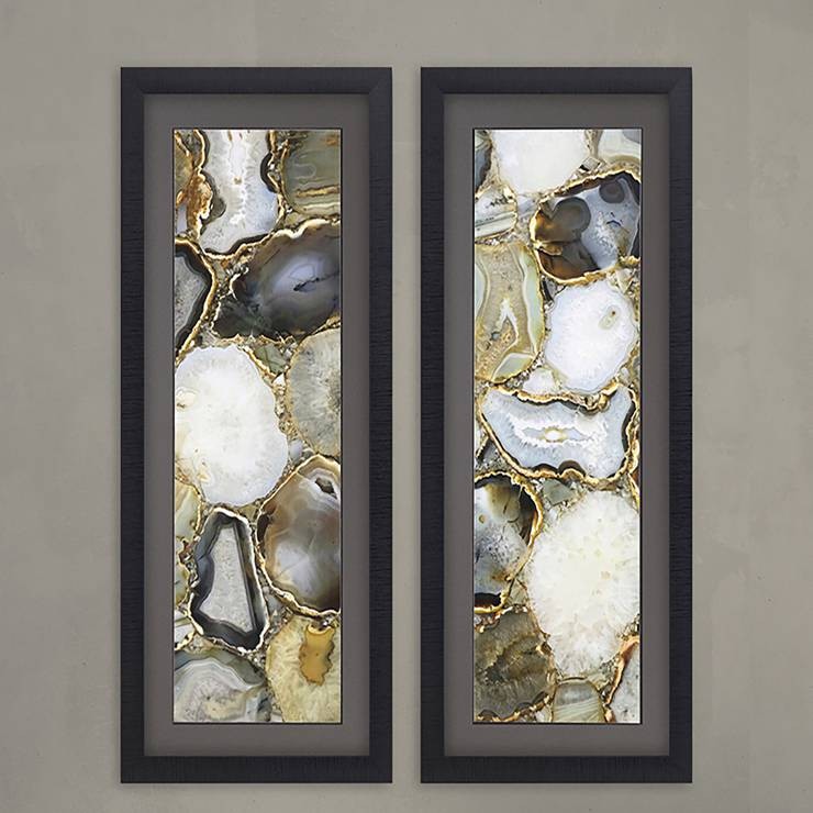 Agate 43" High 2-Piece Framed Giclee Wall Art Set