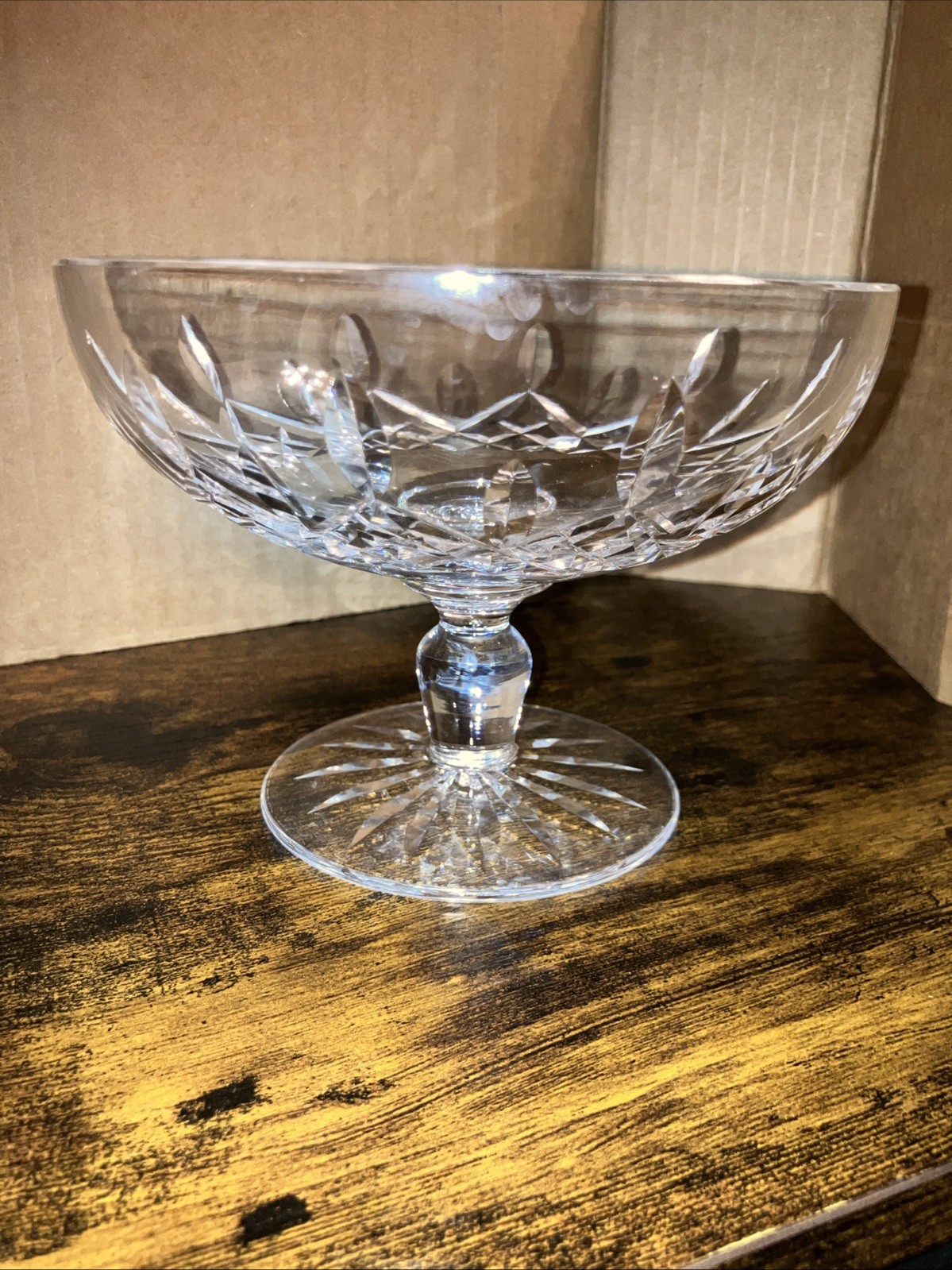 Waterford Crystal Vintage LISMORE? Footed Compote /Pedestal Bowl 4.5x6.25