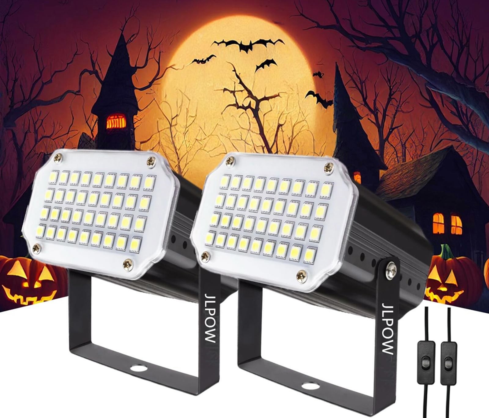 Halloween Mini White Strobe Light, Super Bright 36 LED Strobe Lights for Part...