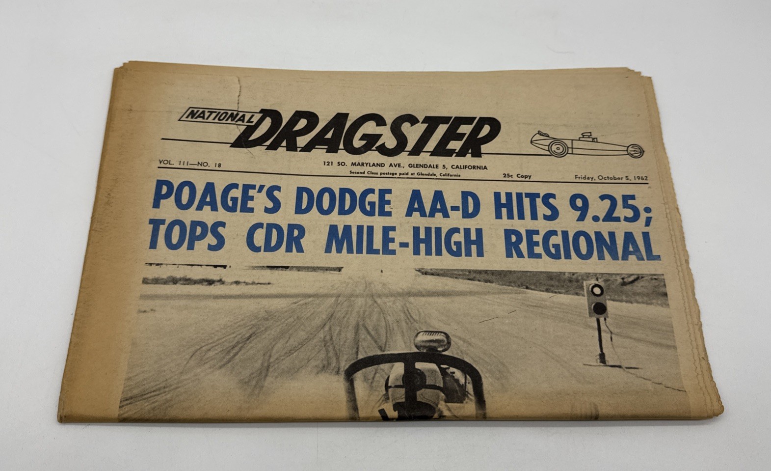 OCT 5 1962  NATIONAL DRAGSTER NEWS - VINTAGE DRAG RACING PUBLICATION - DODGE