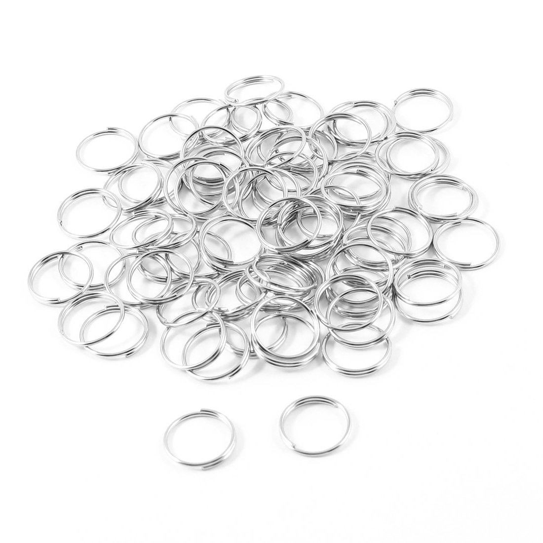 10mm Dia Silver Tone Metal Split Loop Key Rings Holders Replacement 80 Pcs R7D8
