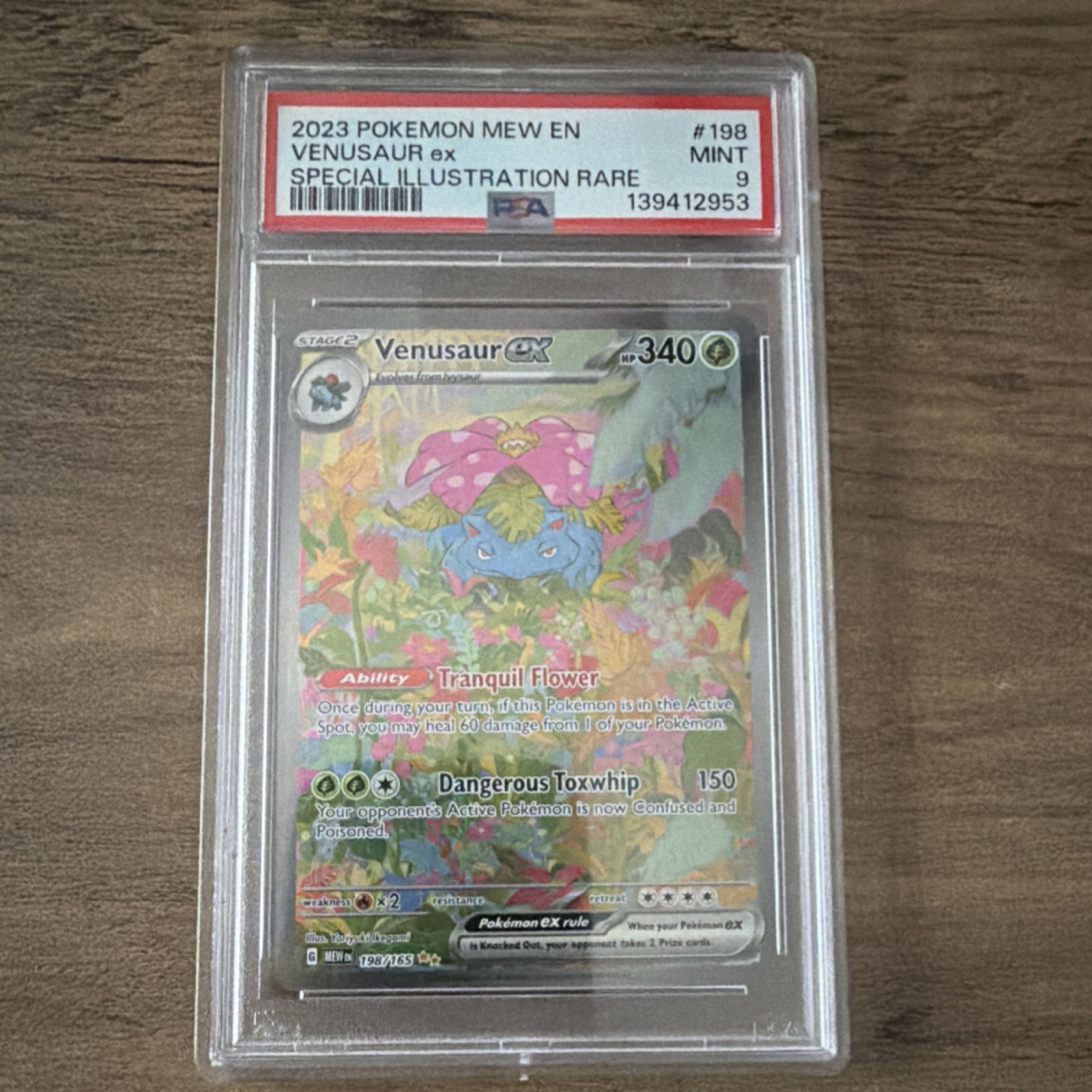 Pokémon Venusaur ex TCG Scarlet & Violet 151 Special Illustration Rare PSA 9