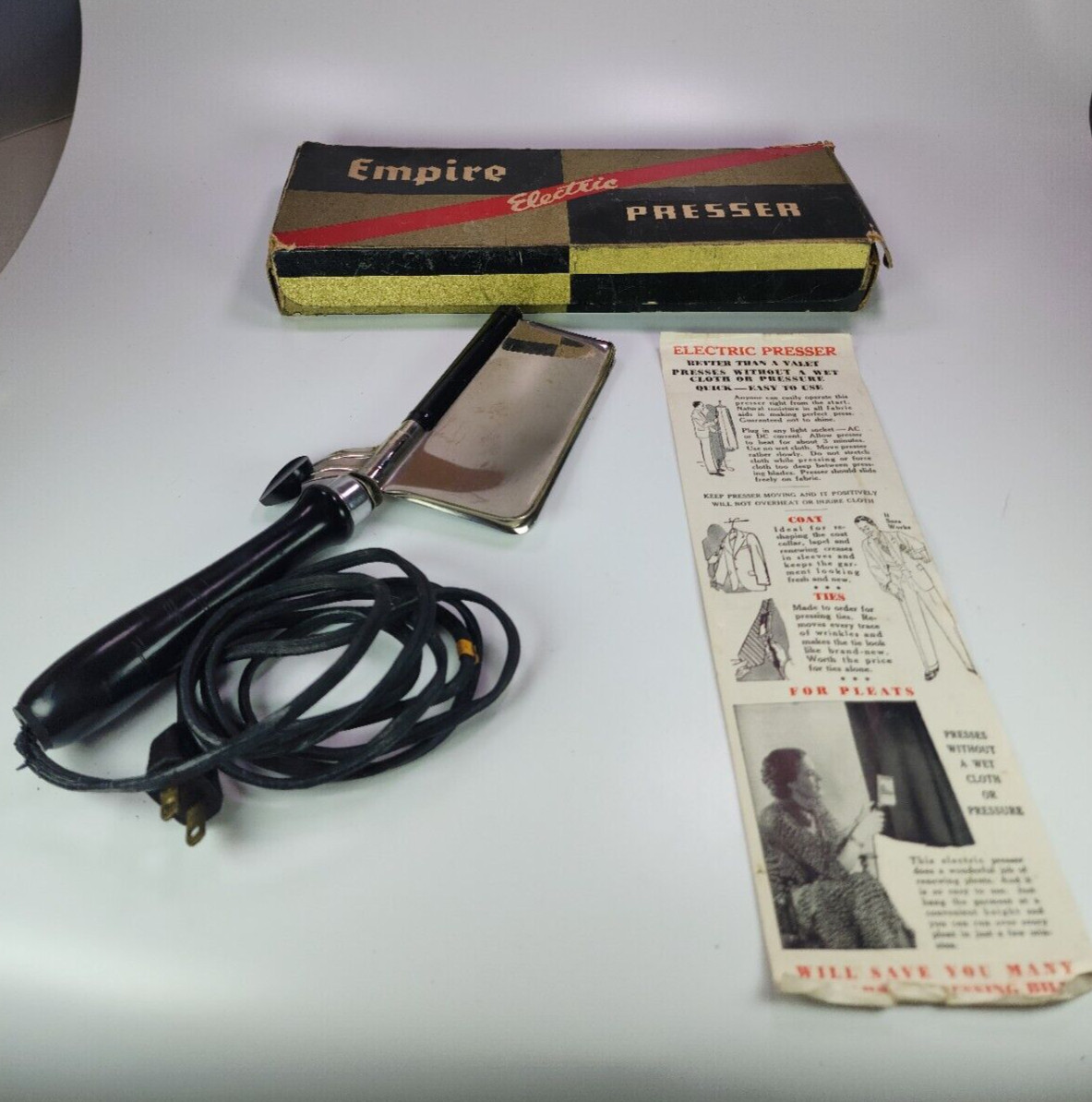 Vintage Empire Electric Tie Presser Trousers Pants Coats Iron Wand FOR REPAIR