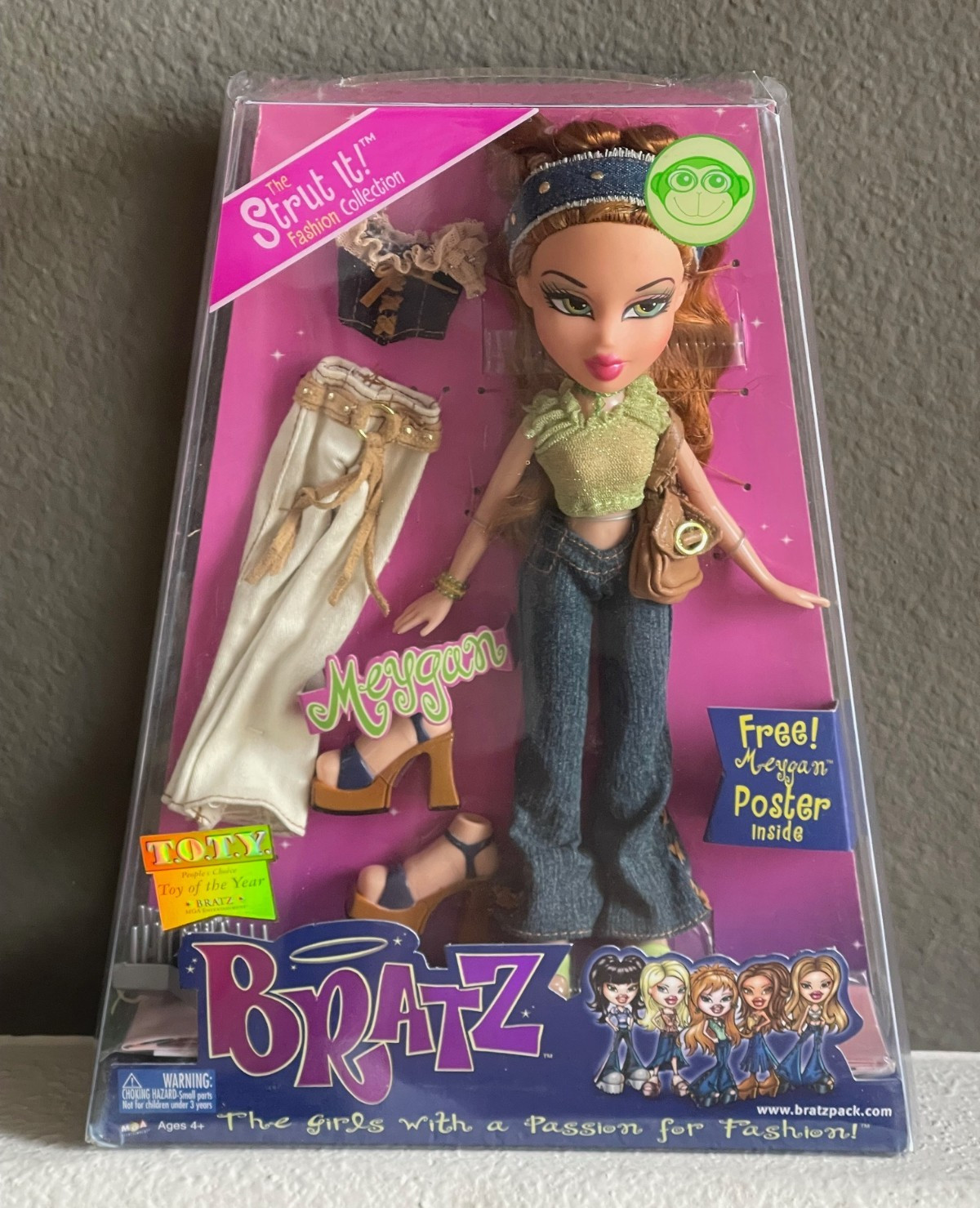 Bratz Strut It Fashion Collection NIB 2002 Meygan Doll 257257  TOTY