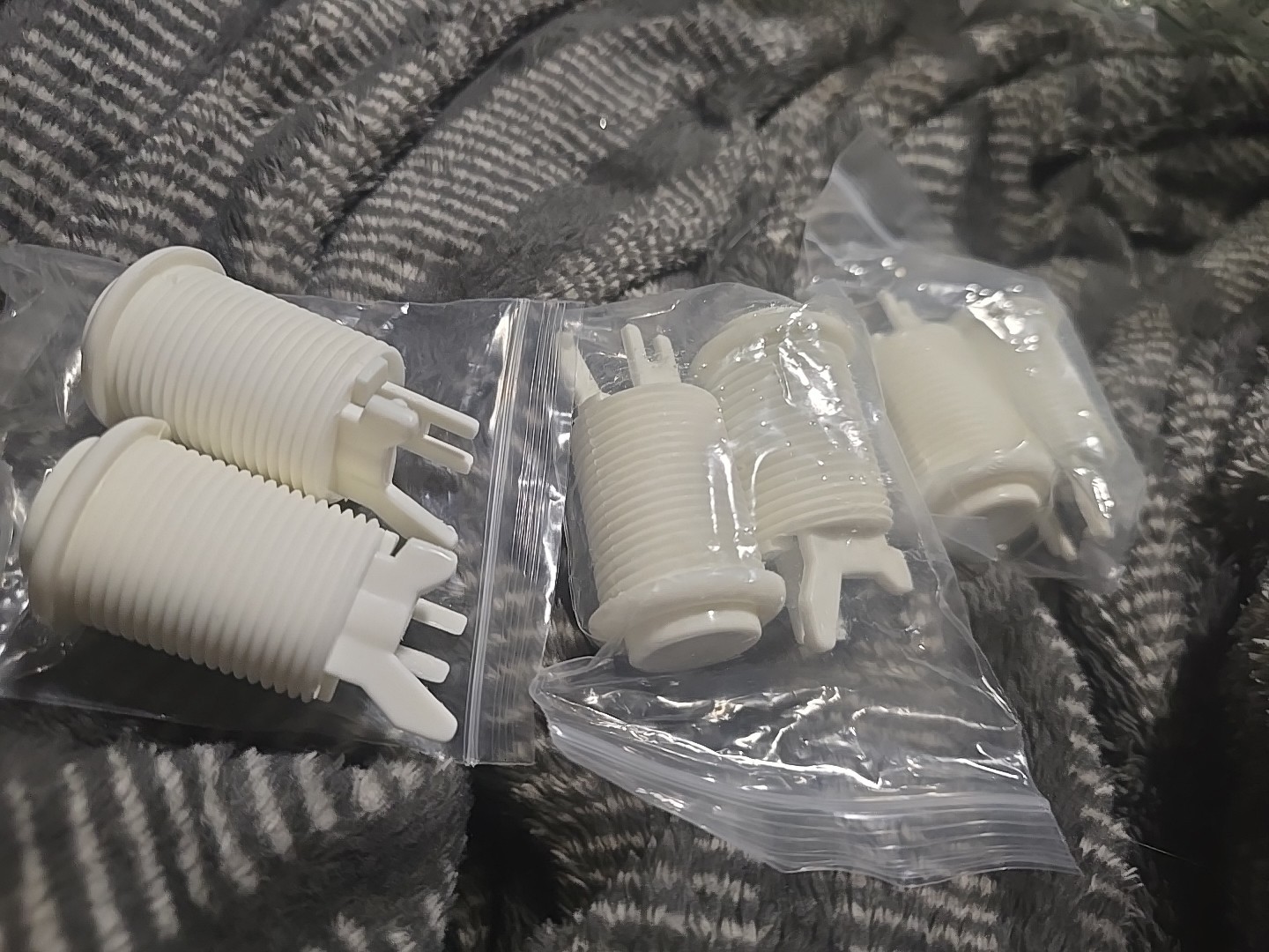 NEW 6 Arcade White Push Button Replacement Happ Style