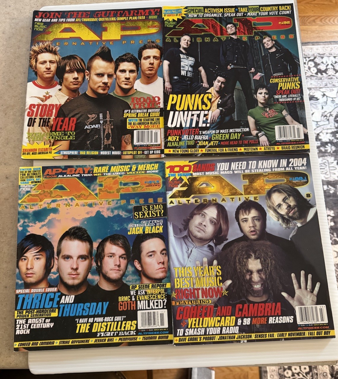 Alternative Press Lot Of Four (4) Issues 2003-04 Thrice, Thursday, Coheed, More