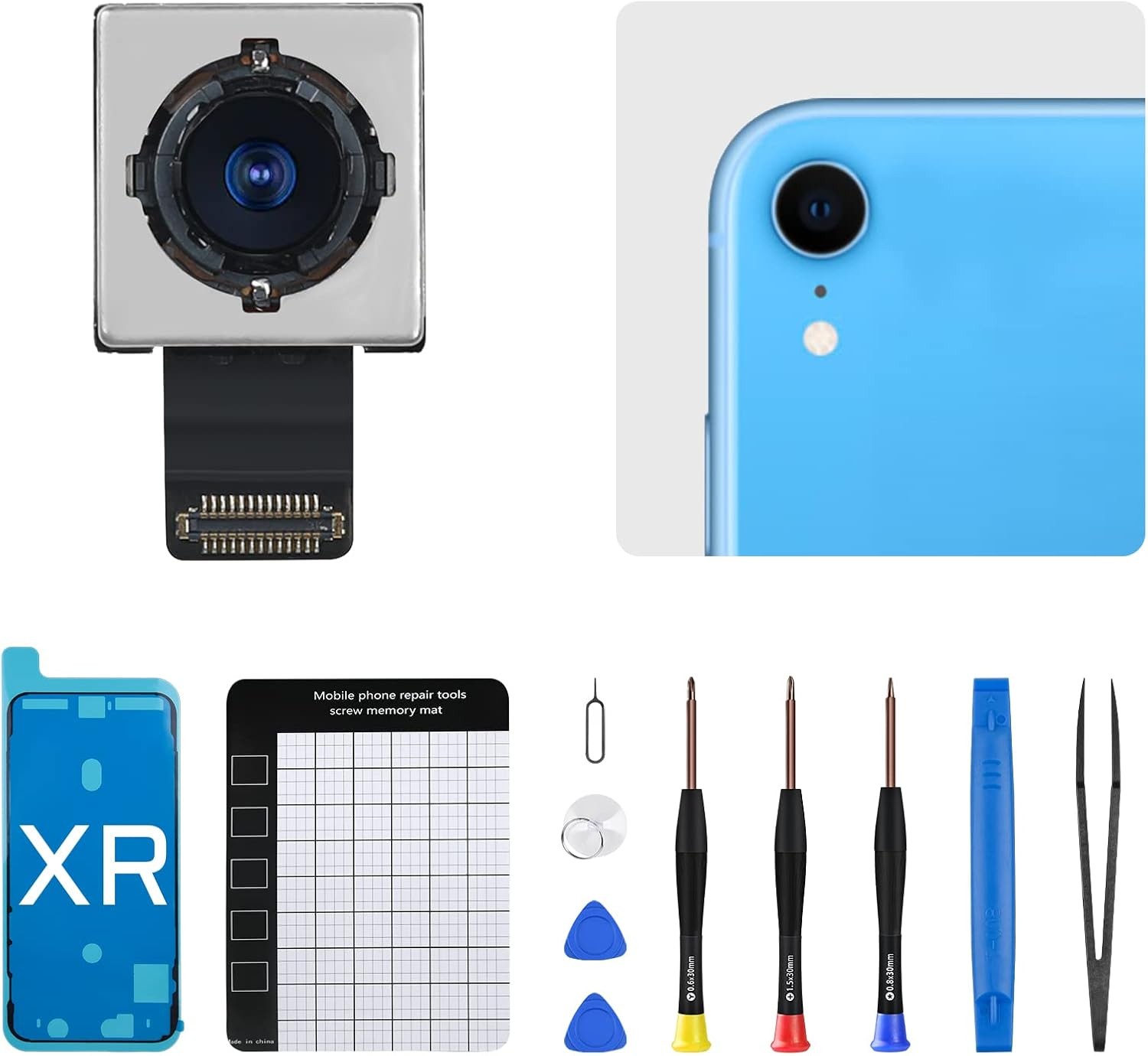 For iPhone XR Back Camera Replacement Module 12MP Main Rear Lens Parts