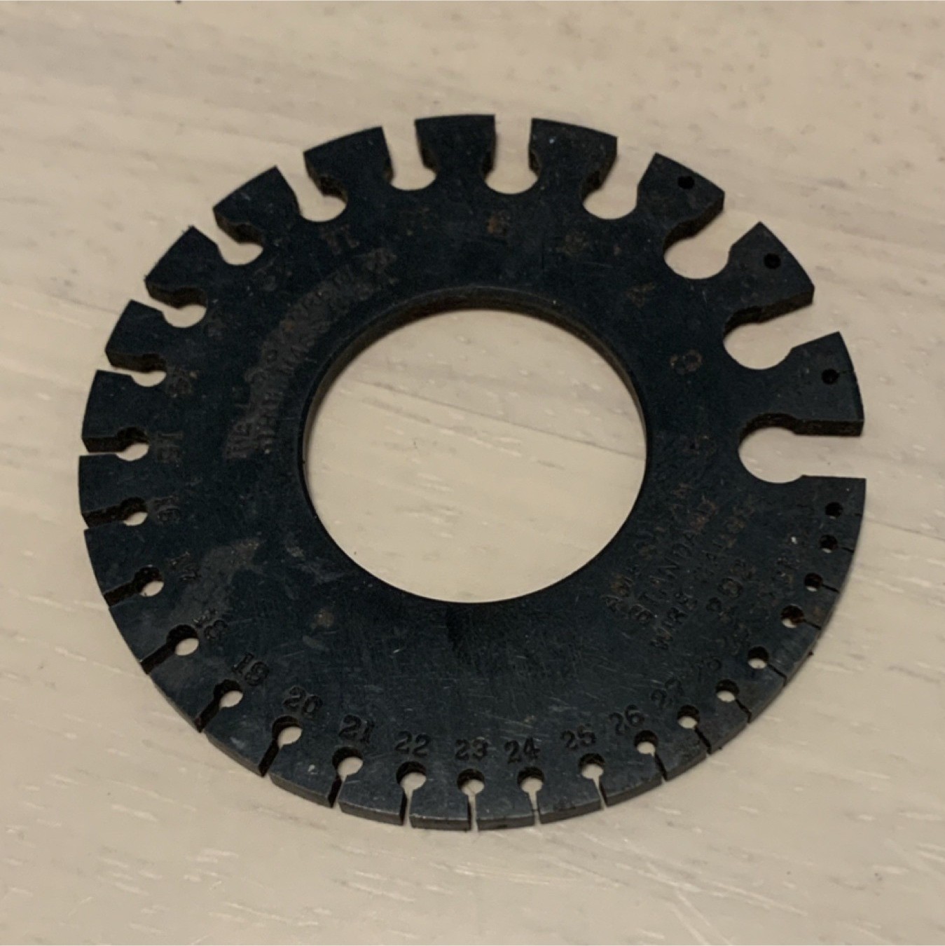 Wire Gage Inspection Tool Black Circular Metal Measurement quantity one  ￼