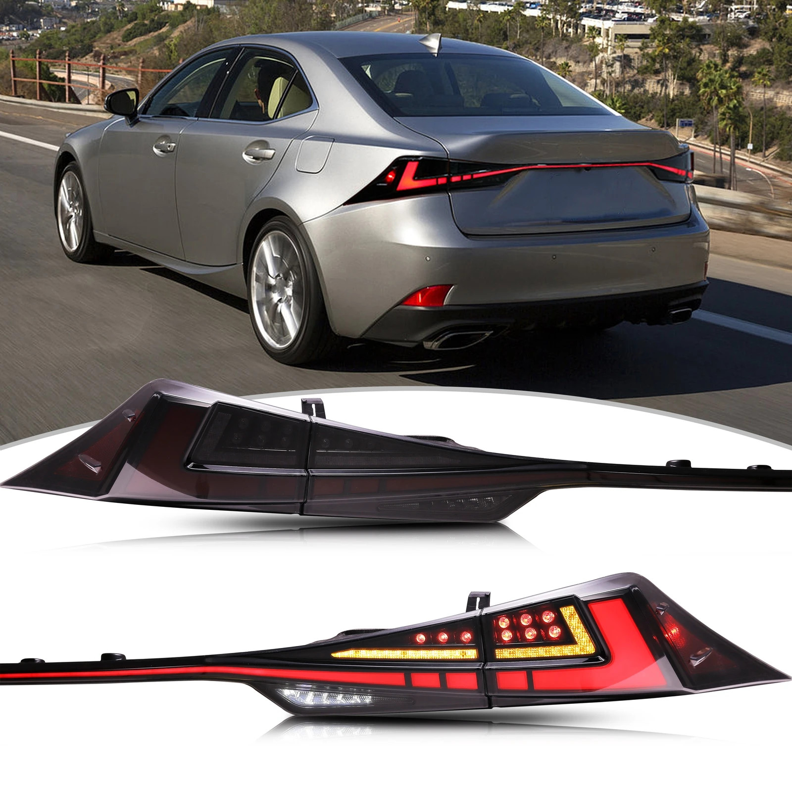 LED Tail Lights for Lexus IS250 IS200t IS300 ISF 2014-2020 Rear Lamps Assembly