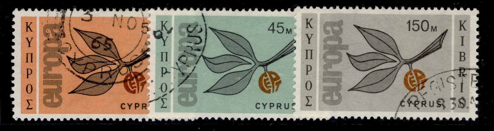 CYPRUS GVI SG267-269, 1965 europa set, FINE USED.