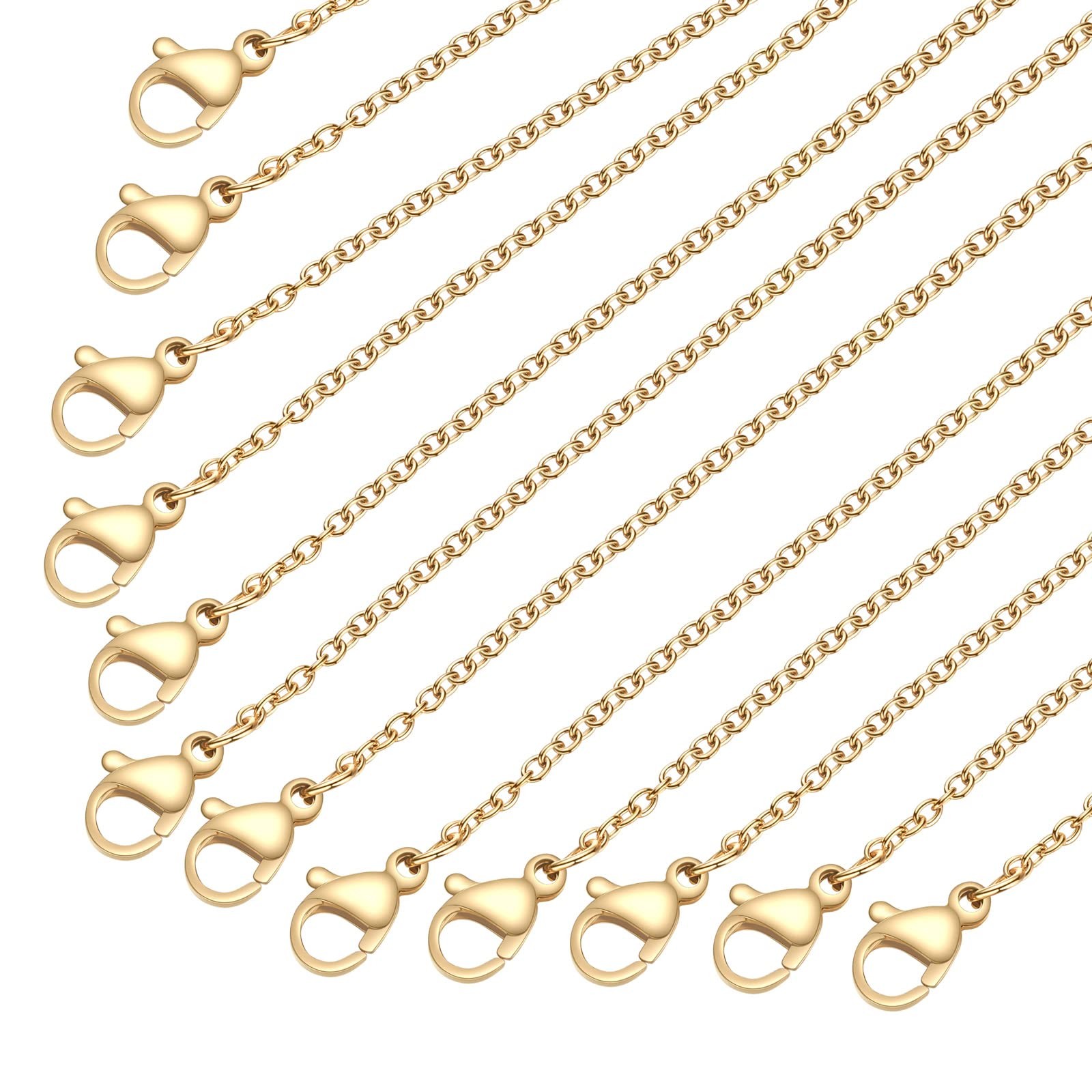 Stainless Steel Chain for Jewelry Making: LUCKYPADS Necklace 20 Pack Gold 
