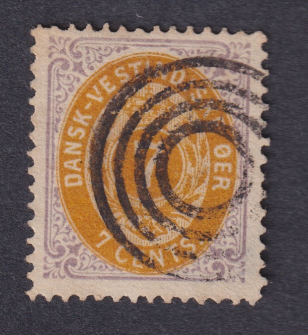 Danish West Indies 1870s Issues 7c SG21 FU target cancel