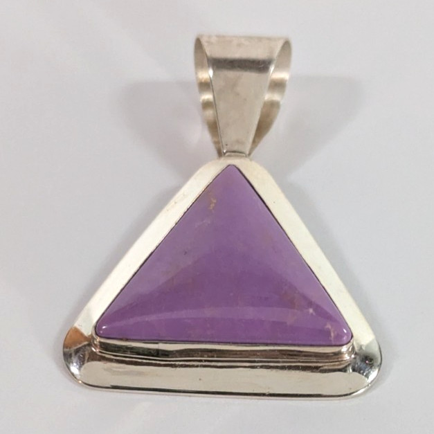 Jay King DTR Pendant Lavender Gemstone 925 Sterling Silver Triangle 2" Large 14g