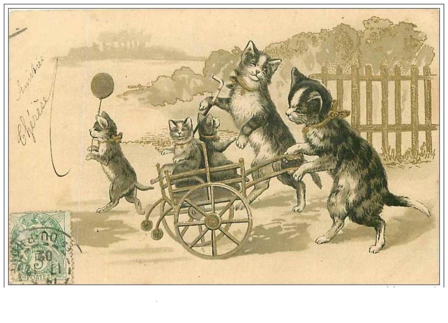 Cats No. 1149 Cat Family On A Walk Wafer