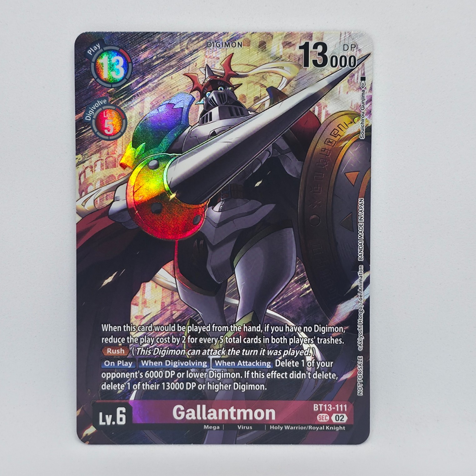 Gallantmon BT13-111 Secret Rare World Convergence (Limited Pack) Digimon TCG