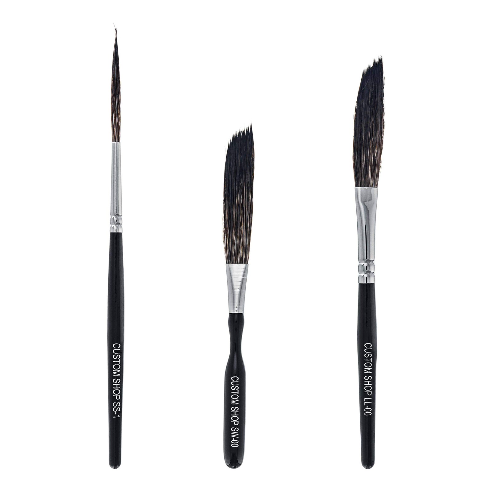 Custom Shop Starter Pinstriping Brush Kit Sword #00 Scroll #1 Long Liner #00 Hig