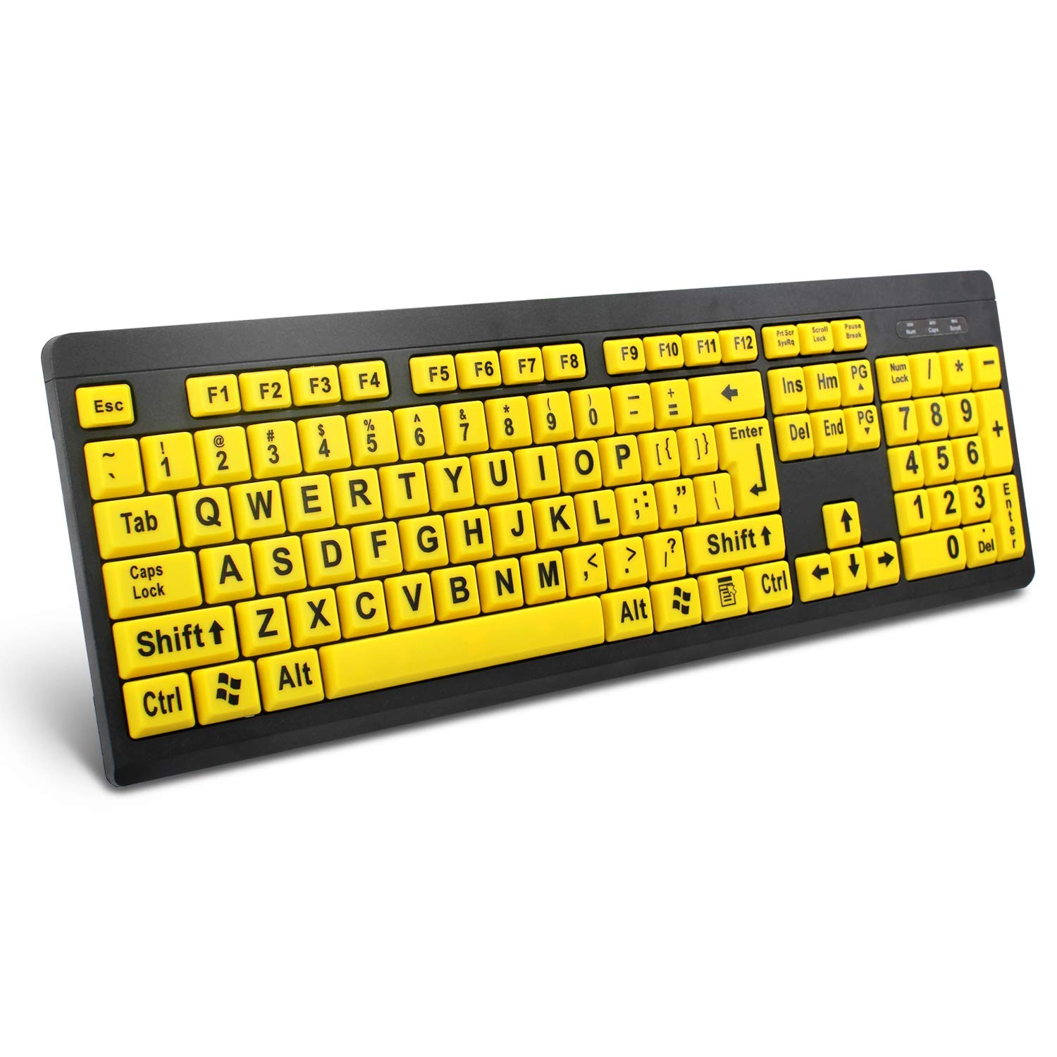 Large Print Computer Keyboard, Wired USB High Contrast Keyboard with Oversize...