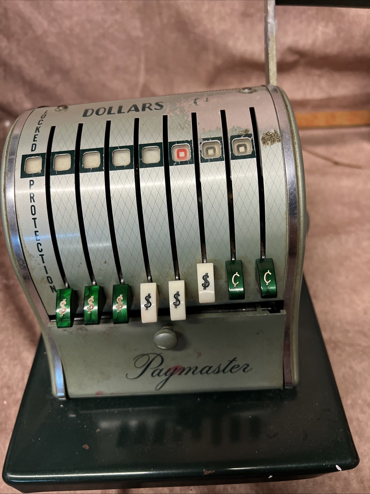Vintage Paymaster Series S-1000 Check Writer Green NB5